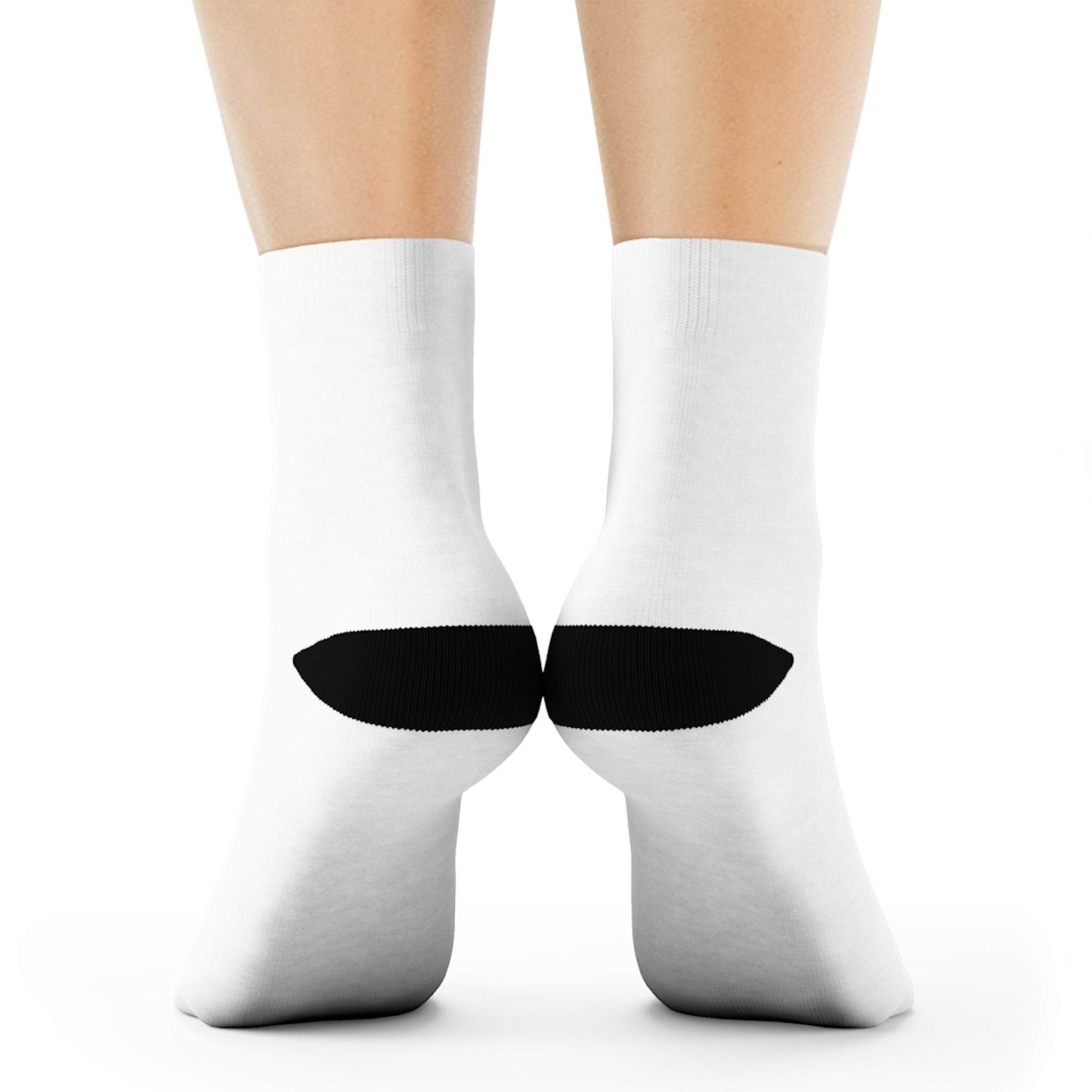Made With Grace Crew Socks — Minimal White Athletic Socks with Subtle Logo