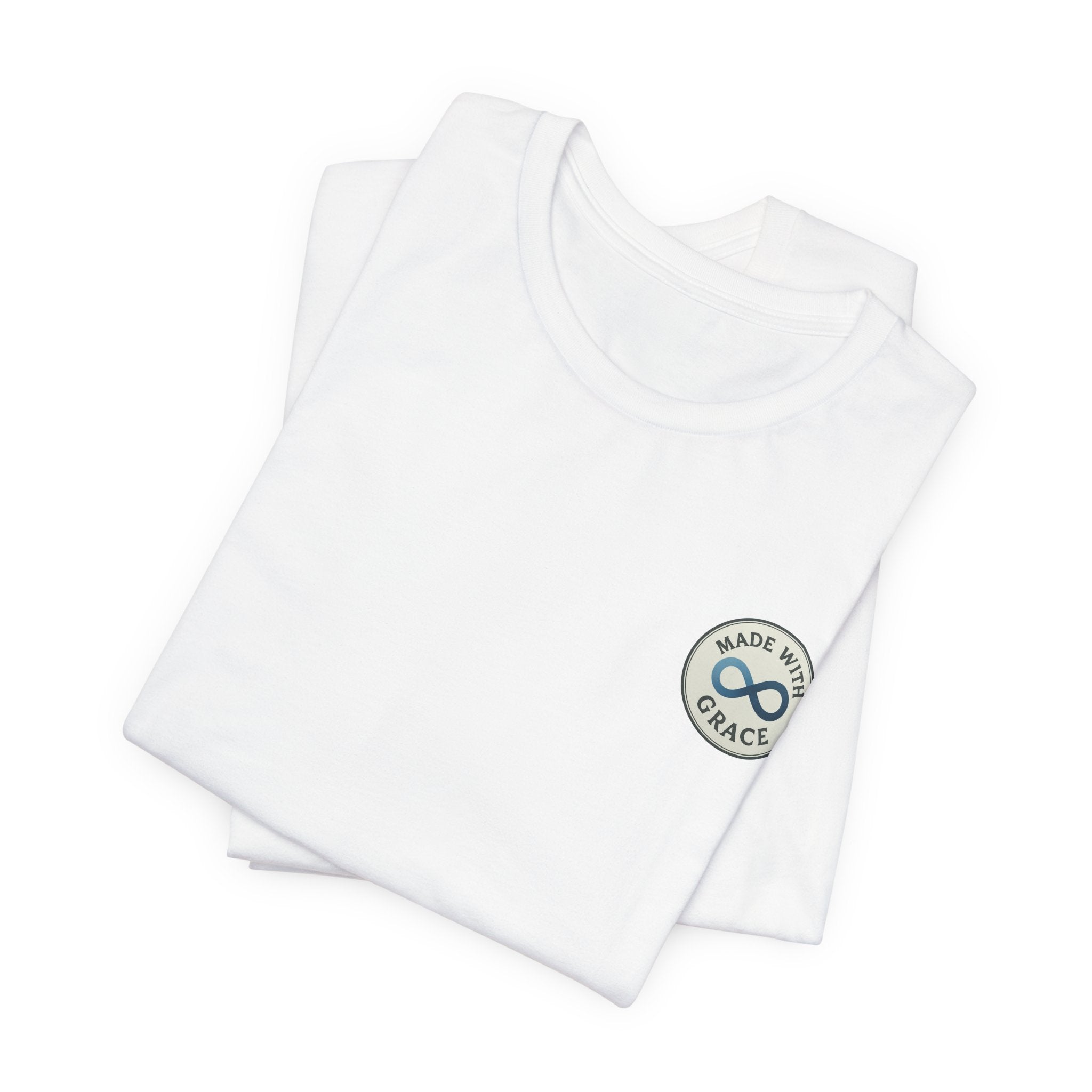 Made By Grace Pocket Tee — Christian Faith Infinity Symbol T‑Shirt