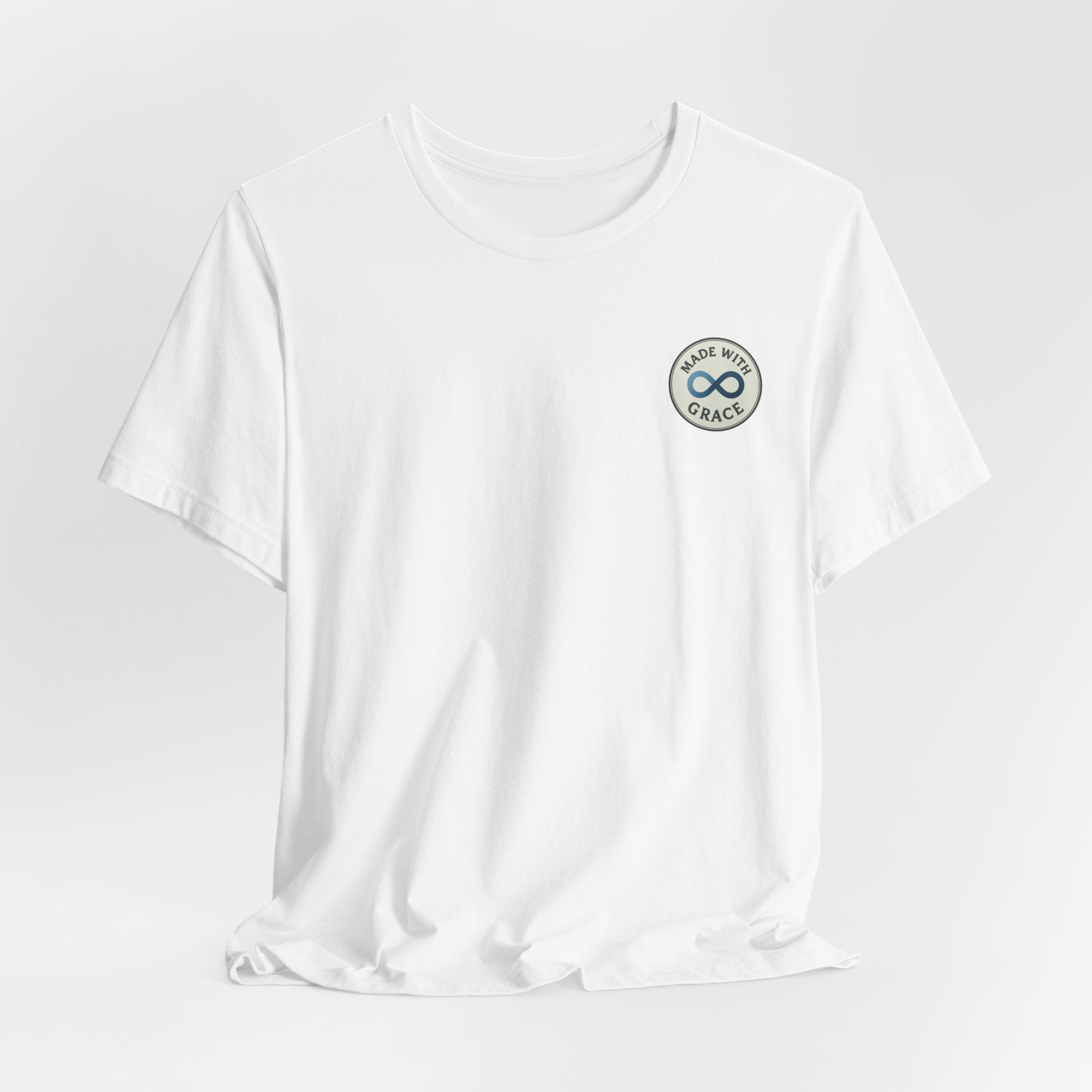 Made By Grace Pocket Tee — Christian Faith Infinity Symbol T‑Shirt